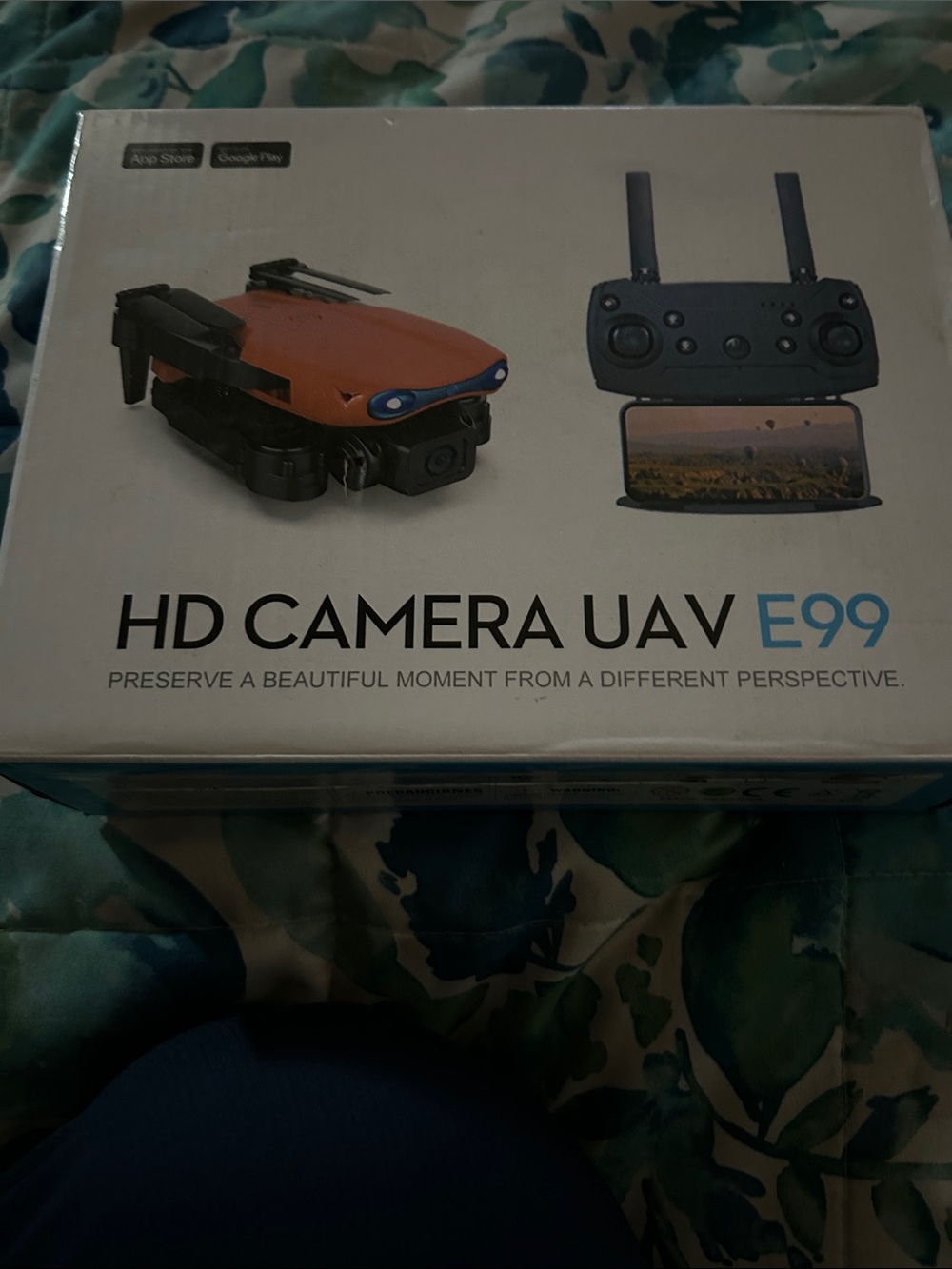 E99 HD Camera UAV Drone - Orange Foldable Aerial Camera